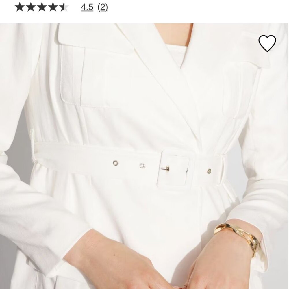 NWT WHITE HOUSE BLACK MARKET belted safari blazer jacket 12 - Picture 2 of 3